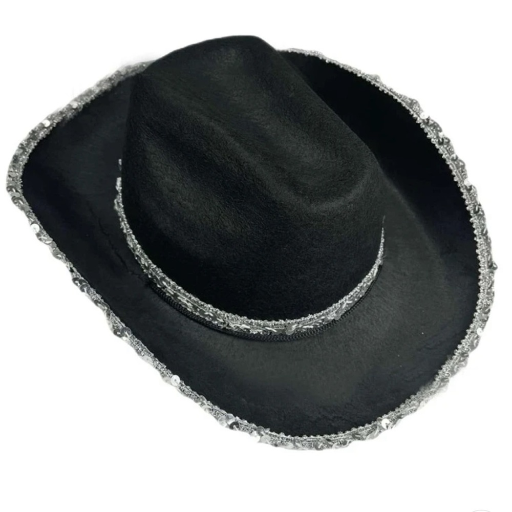Black cowboy hat with sequins
